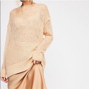 FREE PEOPLE MOHAIR BLEND TRANSPARENT TUNIC SWEATER